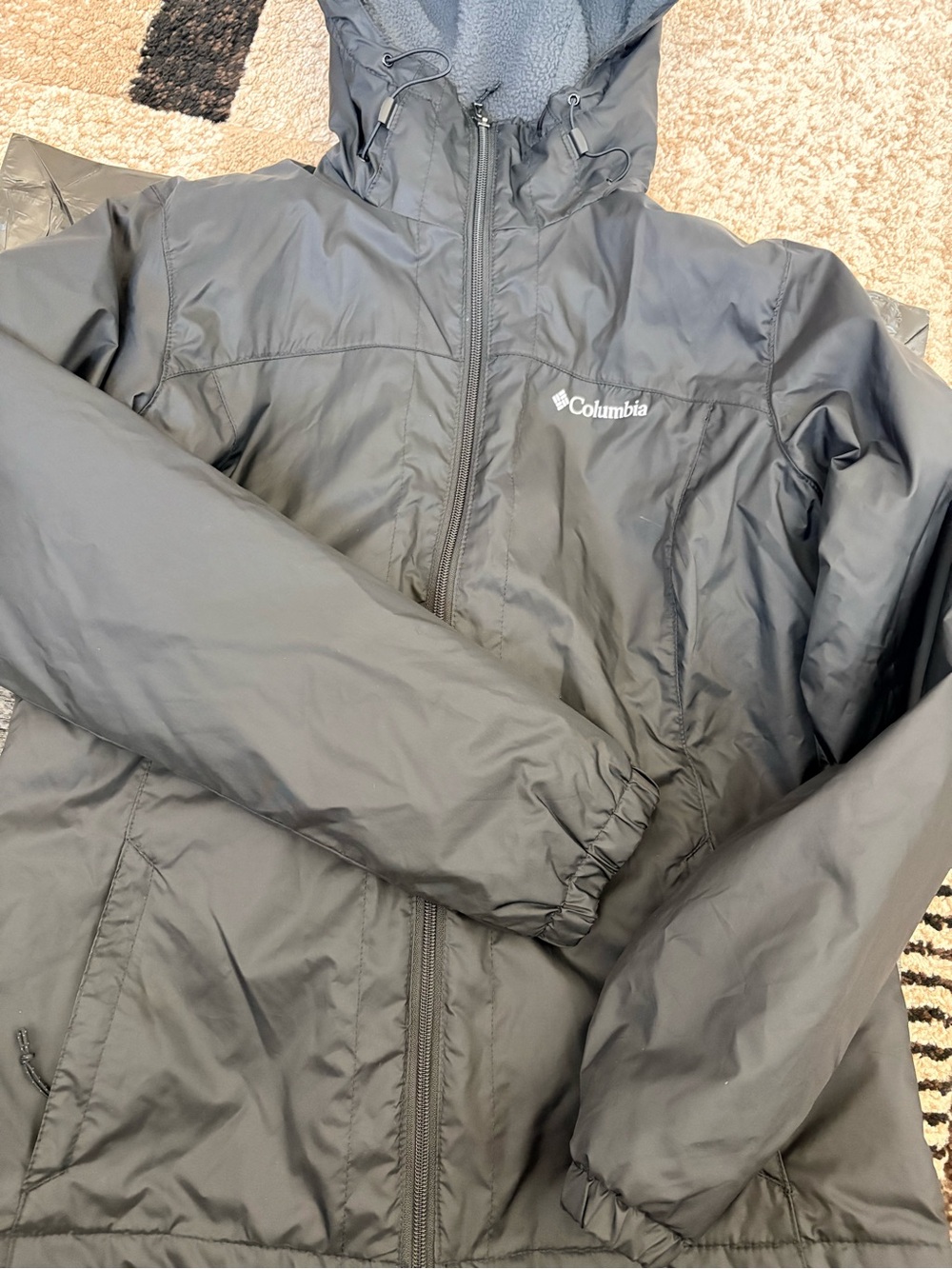 Columbia Black Women's Hooded Raincoat